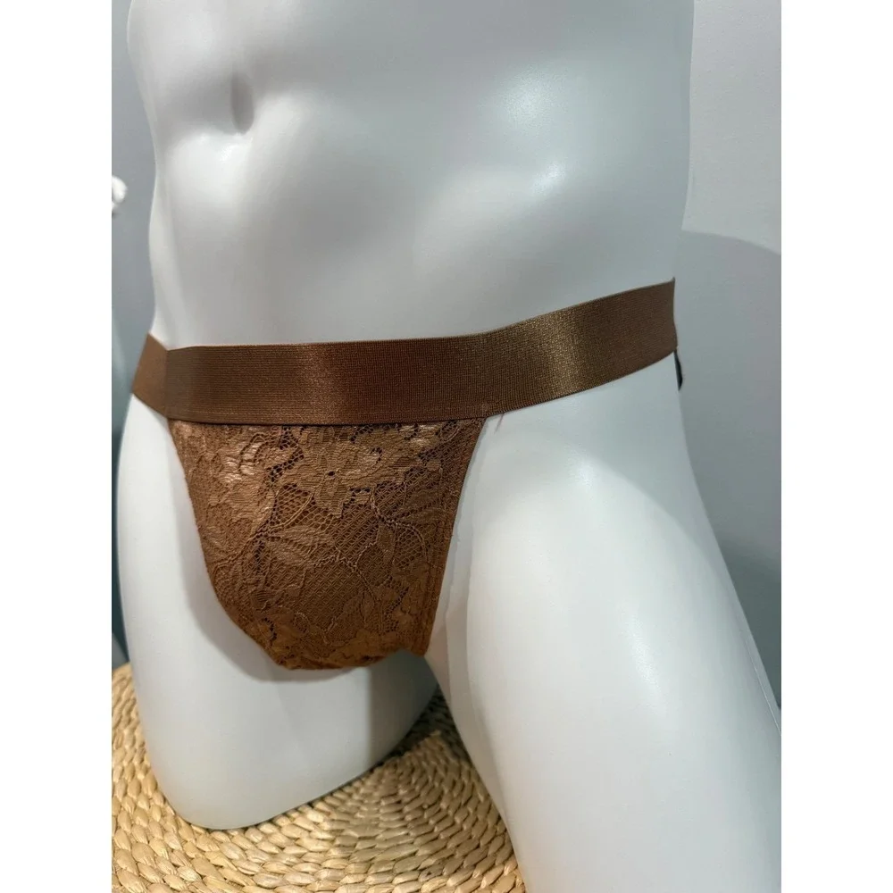 Cosabella Never Say Never Men's Lace Jock Strap Nude TRE NWT Size M